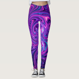 Neon Kosmische Wervelende Kunst Leggings