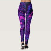 Neon Kosmische Wervelende Kunst Leggings (Achterkant)