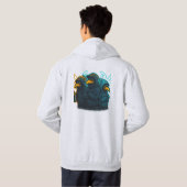 Neon Kraai Graffiti Crew Kunst Hoodie (Achterkant volledig)