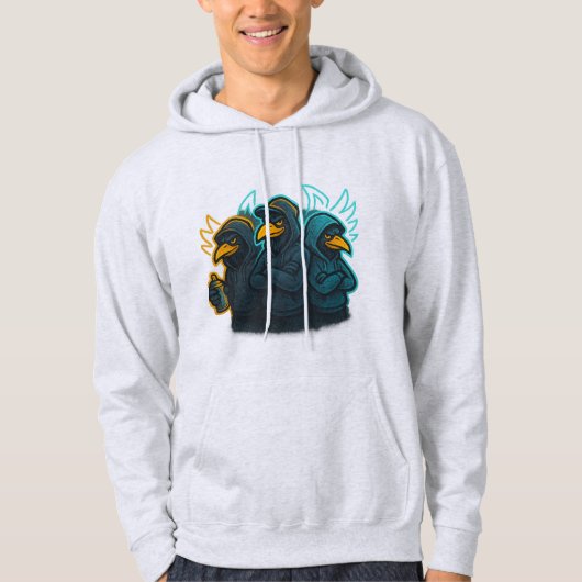 Neon Kraai Graffiti Crew Kunst Hoodie (Voorkant)
