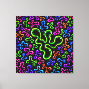 Neon Krabbels Canvas Afdruk