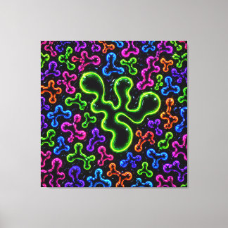 Neon Krabbels Canvas Afdruk