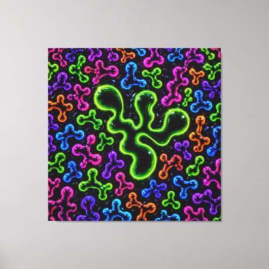 Neon Krabbels Canvas Afdruk (Voorkant)
