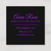 ** Neon Krachtige Mandala Healing Arts Vierkante Visitekaartje (Achterkant)