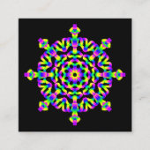 ** Neon Krachtige Mandala Healing Arts Vierkante Visitekaartje (Voorkant)