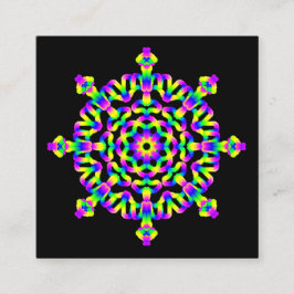 ** Neon Krachtige Mandala Healing Arts Vierkante Visitekaartje