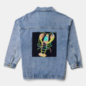 Neon kreeft denim jacket (Achterkant)