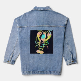 Neon kreeft denim jacket