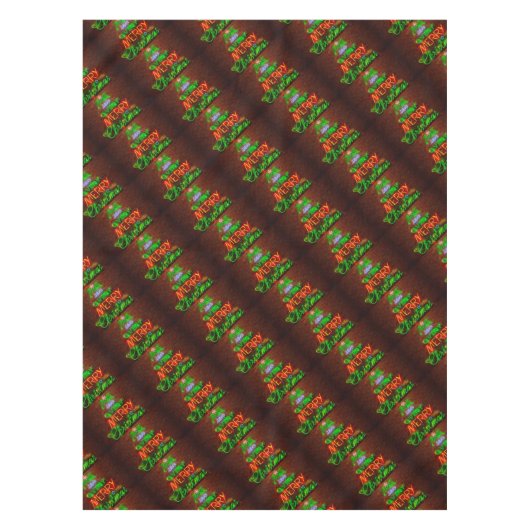 Neon Krijg een heel vrolijk kerstfeest Tafelkleed (Voorkant)