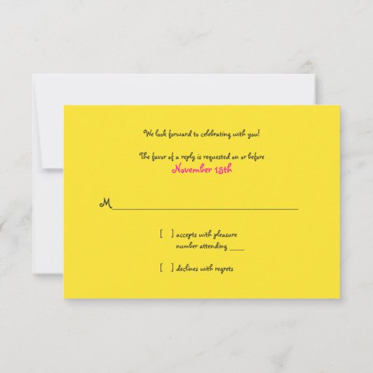 Neon Krijtbord Krabbel Huwelijksreactiekaart RSVP Kaartje (Achterkant)