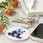 Neon Kristal Panda Sleutelhanger (Voorkant Rechts)