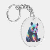 Neon Kristal Panda Sleutelhanger (Voorkant Links)