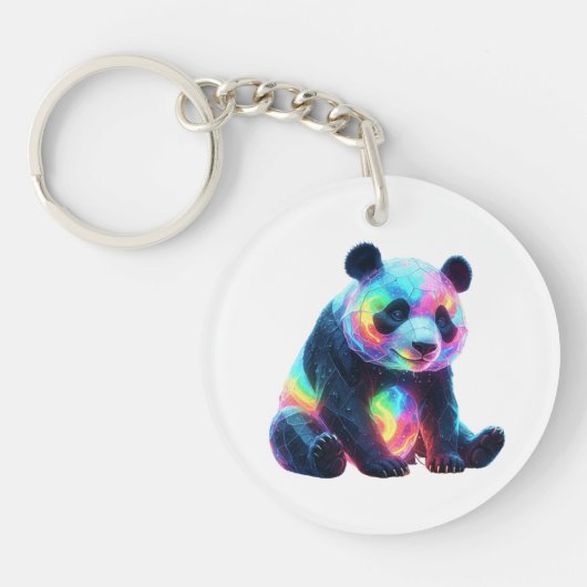 Neon Kristal Panda Sleutelhanger (Voorkant)