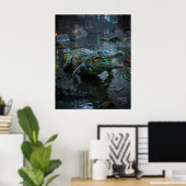 Neon Krokodil Ondergelopen Sector Poster (Thuiskantoor)