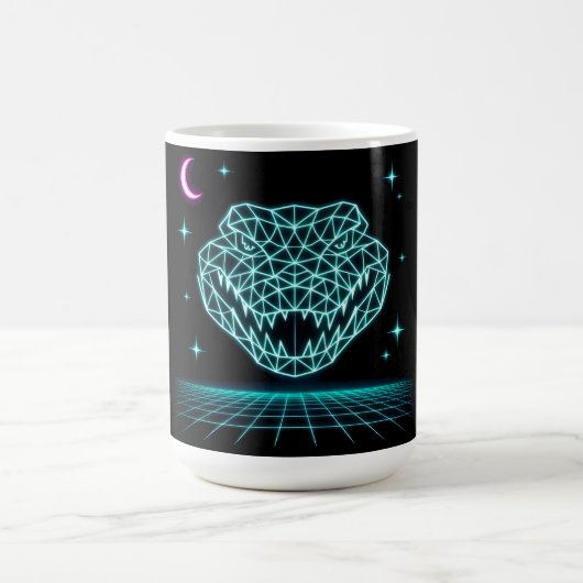 Neon Krokodil Synthwave - Retro Moeras Koning Koffiemok (Center)
