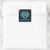 Neon Krokodil Synthwave - Retro Moeras Koning Vierkante Sticker (Tas)
