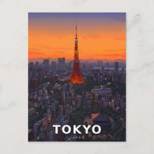 Neon Kroon van Tokio: Tokyo Tower in het Hart 2026 Feestdagenkaart