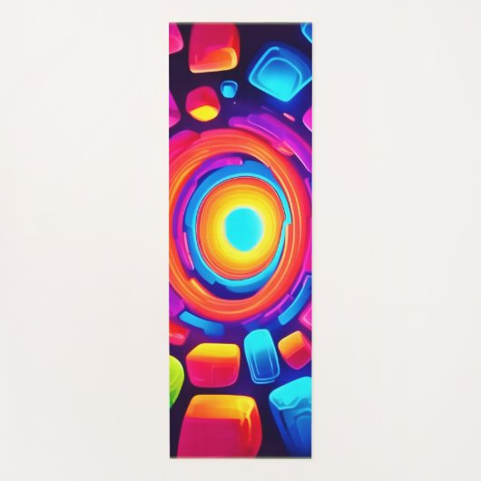 Neon Kubus Vortex Kunst Yogamat (Voorkant)