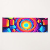 Neon Kubus Vortex Kunst Yogamat (Voorkant (horizontaal))