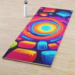 Neon Kubus Vortex Kunst Yogamat