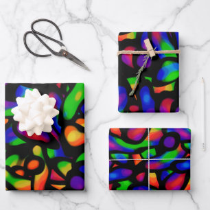 Neon Kunst Inpakpapier Vel