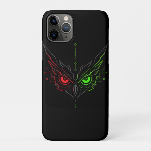 Neon Kwaadaardige Uil Tech Stam Cybernetische Kuns Case-Mate iPhone Case (Achterkant)