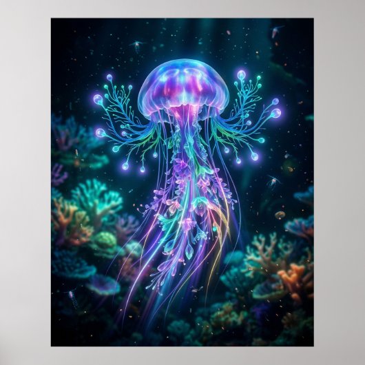 Neon kwal Elektrisch diep Poster (Voorkant)