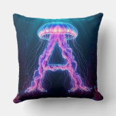✨ Neon kwal letter A oceaan kinderkamer cadeau 🎐 Kussen (Achterkant)