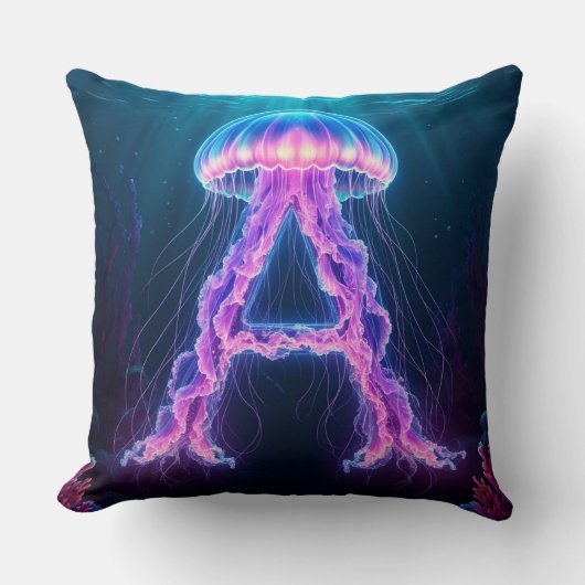 ✨ Neon kwal letter A oceaan kinderkamer cadeau 🎐 Kussen (Voorkant)