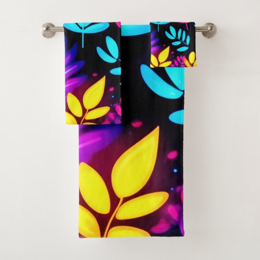 Neon laat Abstract patroon achter Bad Handdoek (Insitu)