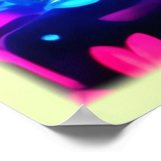 Neon laat Abstract patroon achter Poster (Hoek)