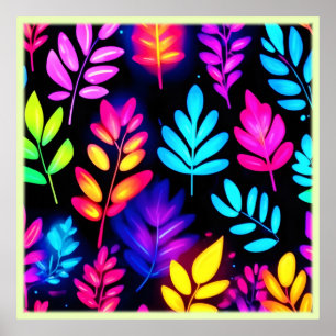 Neon laat Abstract patroon achter Poster