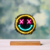 Neon Lachend Gezicht Acryl Bord (Neutraal)