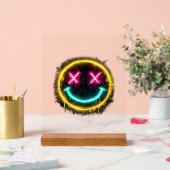 Neon Lachend Gezicht Acryl Bord (Huwelijk)