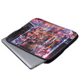 Neon laptop circuits digitale kunst laptop sleeve (Voorkant onderkant)