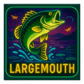 Neon Largemouth Bass Poster (Voorkant)