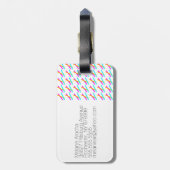 Neon Laser Hot Roze Oranje Teal Bagage Label (Achterkant verticaal)