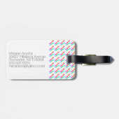 Neon Laser Hot Roze Oranje Teal Bagage Label (Achterkant horizontaal)