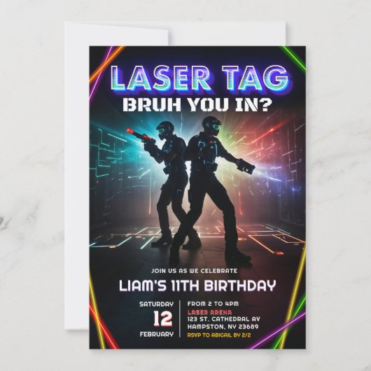 Neon Laser Label bruh je in de Tiener verjaardag Kaart (Voorkant)