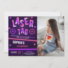 Neon Laser Label Paarse Foto Kaart