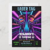 Neon Laser Label verjaardagsfeestje Kaart (Voorkant)