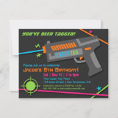 Neon Laser Label verjaardagsfeestjes Kaart (Voorkant)