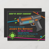 Neon Laser Label verjaardagsfeestjes Kaart (Voorkant / Achterkant)