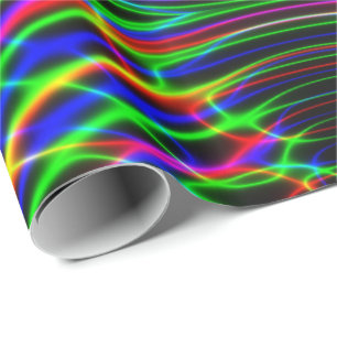 Neon Laser Light Psychedelic Abstract Cadeaupapier