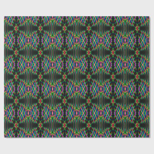 Neon Laser Light Psychedelic Abstract Cadeaupapier (Vlak)