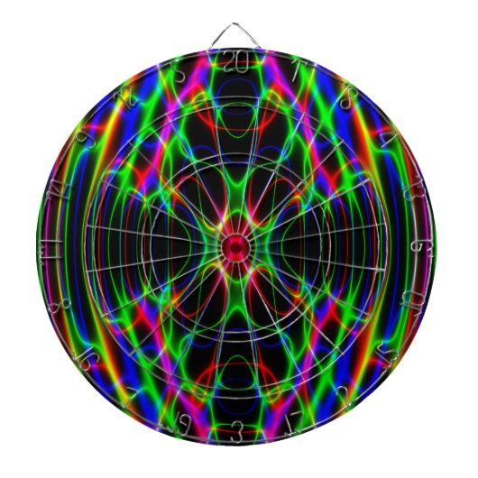 Neon Laser Light Psychedelic Abstract Dartbord (Voorkant)