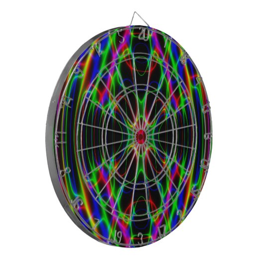 Neon Laser Light Psychedelic Abstract Dartbord (Voorkant Links)