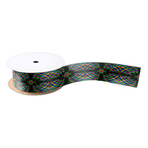 Neon Laser Light Psychedelic Abstract Satijnen Lint