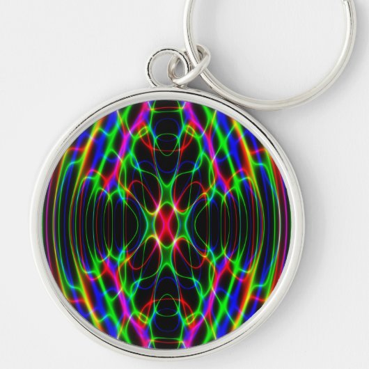 Neon Laser Light Psychedelic Abstract Sleutelhanger (Voorkant)