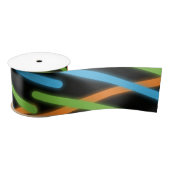 Neon Laser Oranje Blauw Groen Satijnen Lint (Spoel)